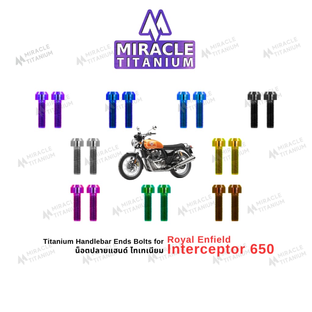 Royal Enfield Interceptor 650 น็อตปลายแฮนด์ ไทเทเนียม Titanium Handlebar Ends Bolts