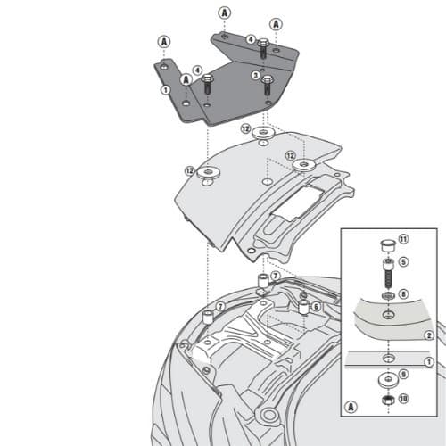 GIVI SR3104 Rear Rack for Suzuki Burgman 650/ Executive - อุปกรณ์ติดตั้งกล่องท้าย