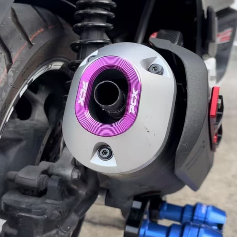 ZLWR PCX160/CLICK160 ท่อไอเสียรถจักรยานยนต์อลูมิเนียมอัลลอยด์ตกแต่งฝาครอบป้องกันท่อไอเสียป้องกันรอยขีดข่วนและทนต่อการตกด