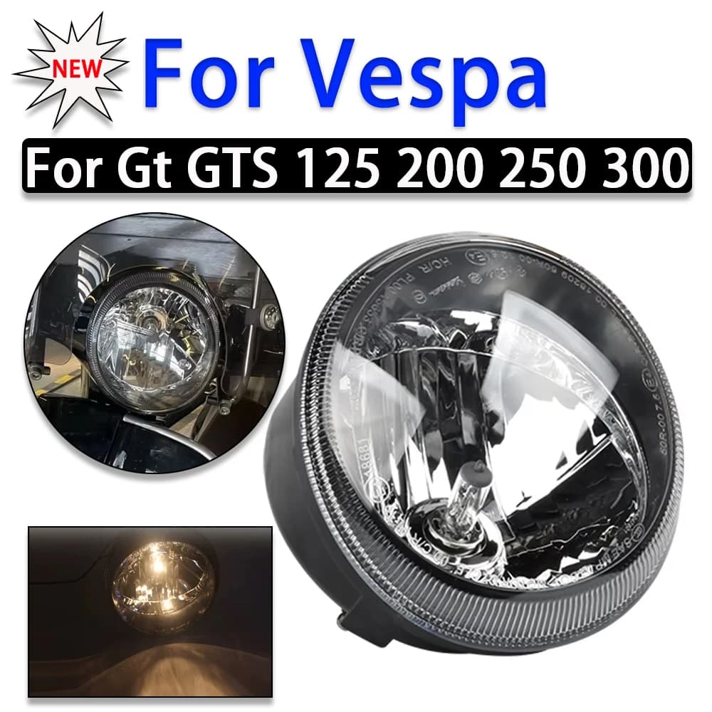 ไฟหน้าใหม่มอเตอร์ไซค์เหมาะสำหรับ Vespa GTS 125 250 300 GTS125 GTS250 GTS300 อะไหล่ไฟหน้า