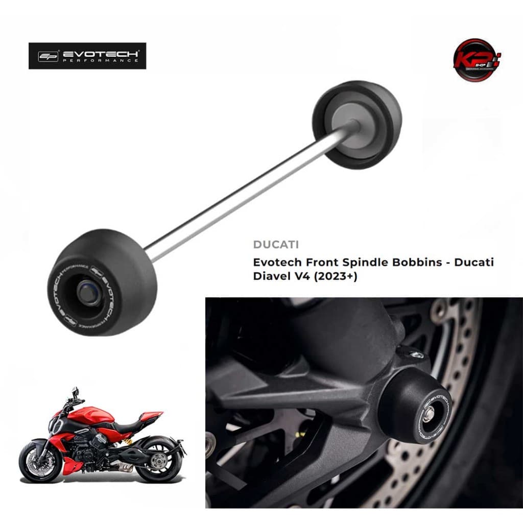 กันล้มหน้า Evotech Front Spindle Bobbins - Ducati Diavel V4 (2023+)