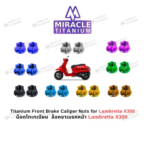 LAMBRETTA X300 Front Brake Caliper Nuts น็อตล็อคขาเบรค ไทเทเนียม