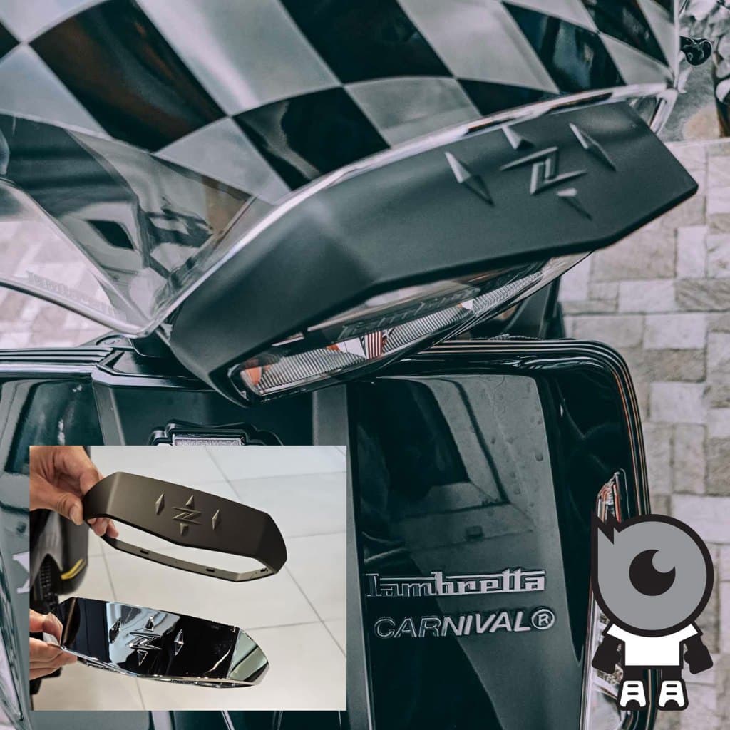 Zelioni กรอบไฟหน้าสำหรับ Lambretta X200 , X300 มีสี Black & Chrome