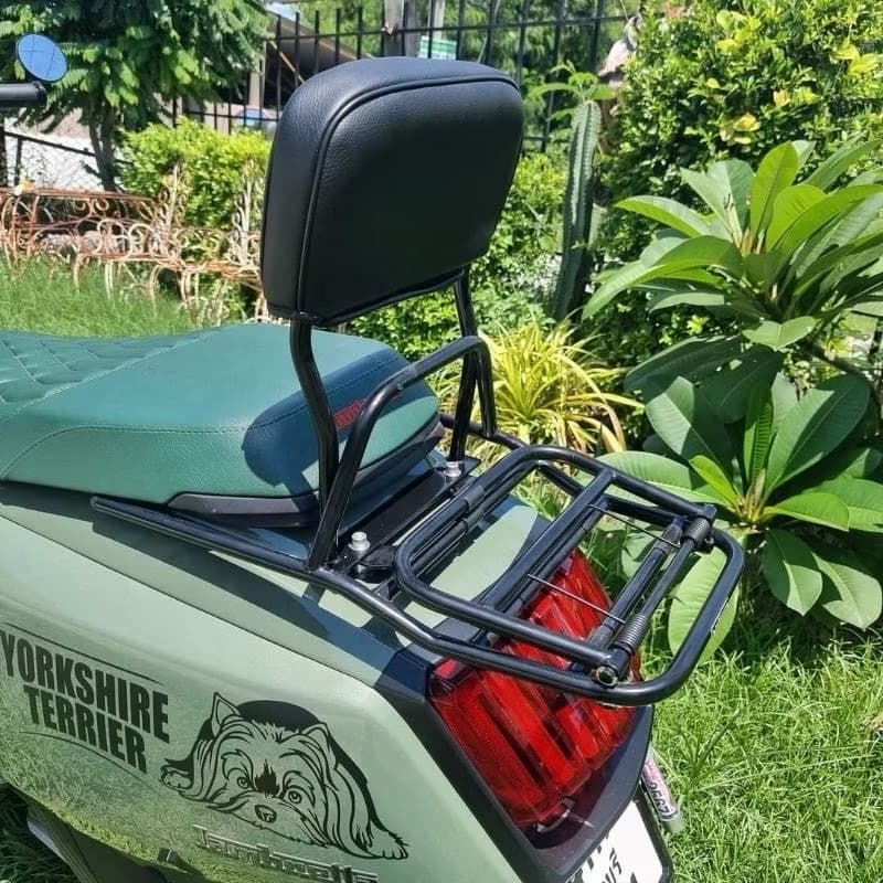 ตะแกรงหลังพับ​ทัวร์ริ่ง​+พนักพิง​ {Buddy Seat} สำหรับ Lambretta ​X200​ และ X300​