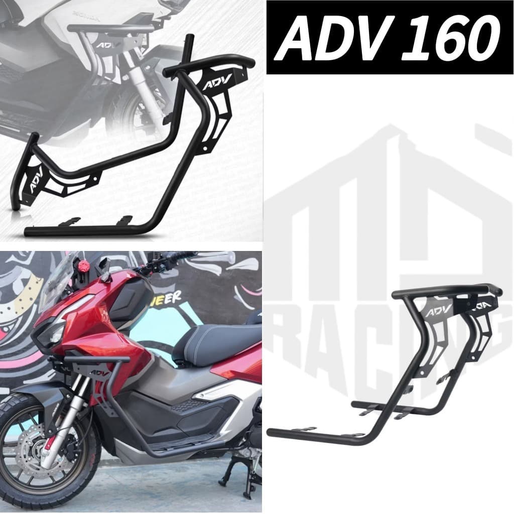แถบกันกระแทกมอเตอร์ไซค์ ADV160/NMAX V1-V3 สแตนเลส ทนทาน กันล้มป้องกันเสียหาย ติดตั้งง่าย COD