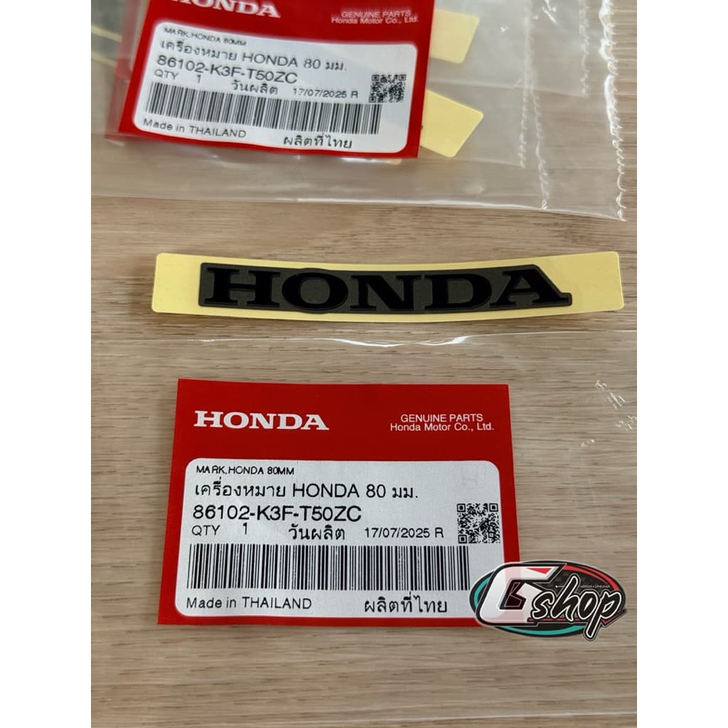 สติ๊กเกอร์ ป้าย HONDA 80 มม. ตรงรุ่น Wave125i ปี2022-2026 [แท้ศูนย์ Honda] 86102-K3F-T50ZC