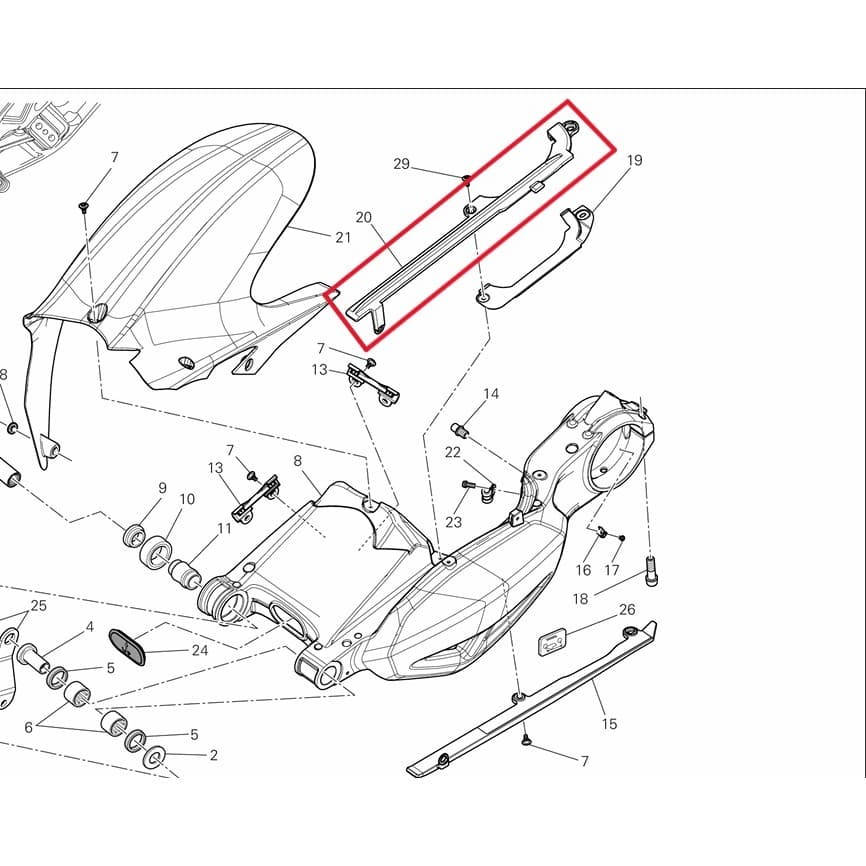 ยางรองโซ่ Ducati Diavel 2010-2015