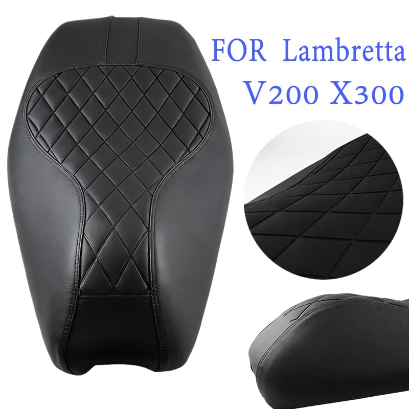 ผ้าหุ้มเบาะ สำหรับ Lambretta V200 X300 ลายเพชร หนังPU ผ้าหุ้มเบาะเย็บสำเร็จ เย็บสำเร็จ พร้อมติดตั้ง