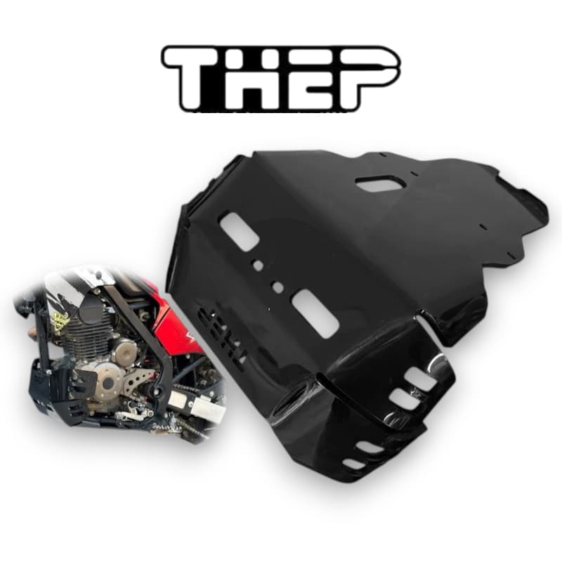 การ์ดแคร้ง Ver.2 {THEP MOTOR} สำหรับ Kawasaki KLX 125, KLX 140, KLX 150 (งานพลาสติก PE) หนา 8 มิลลิเมตร / Engine Guard