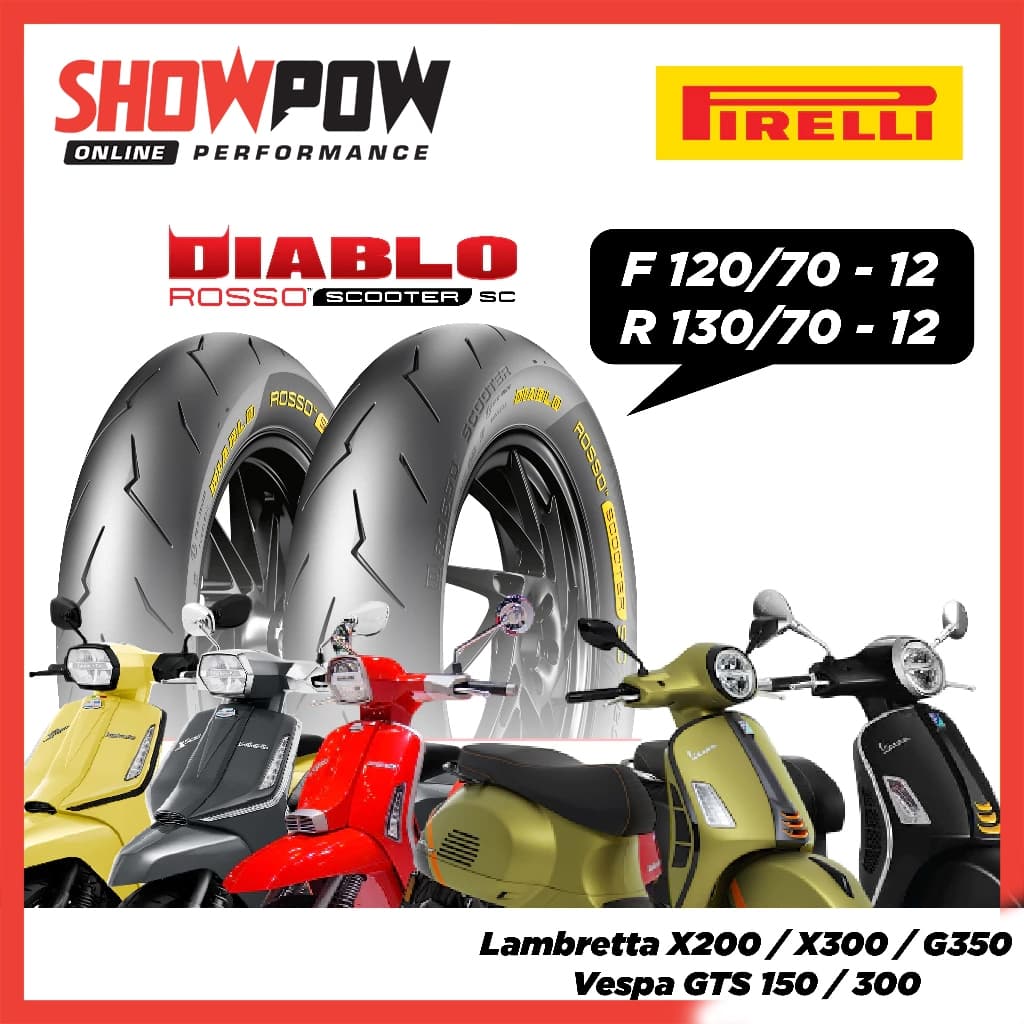 (พร้อมส่ง!) ยาง Pirelli ป้ายเหลือง Scooter SC ขนาด 120/70-12 130/70-12 สำหรับ Lambretta X200 X300 G350 Vespa GTS150/300