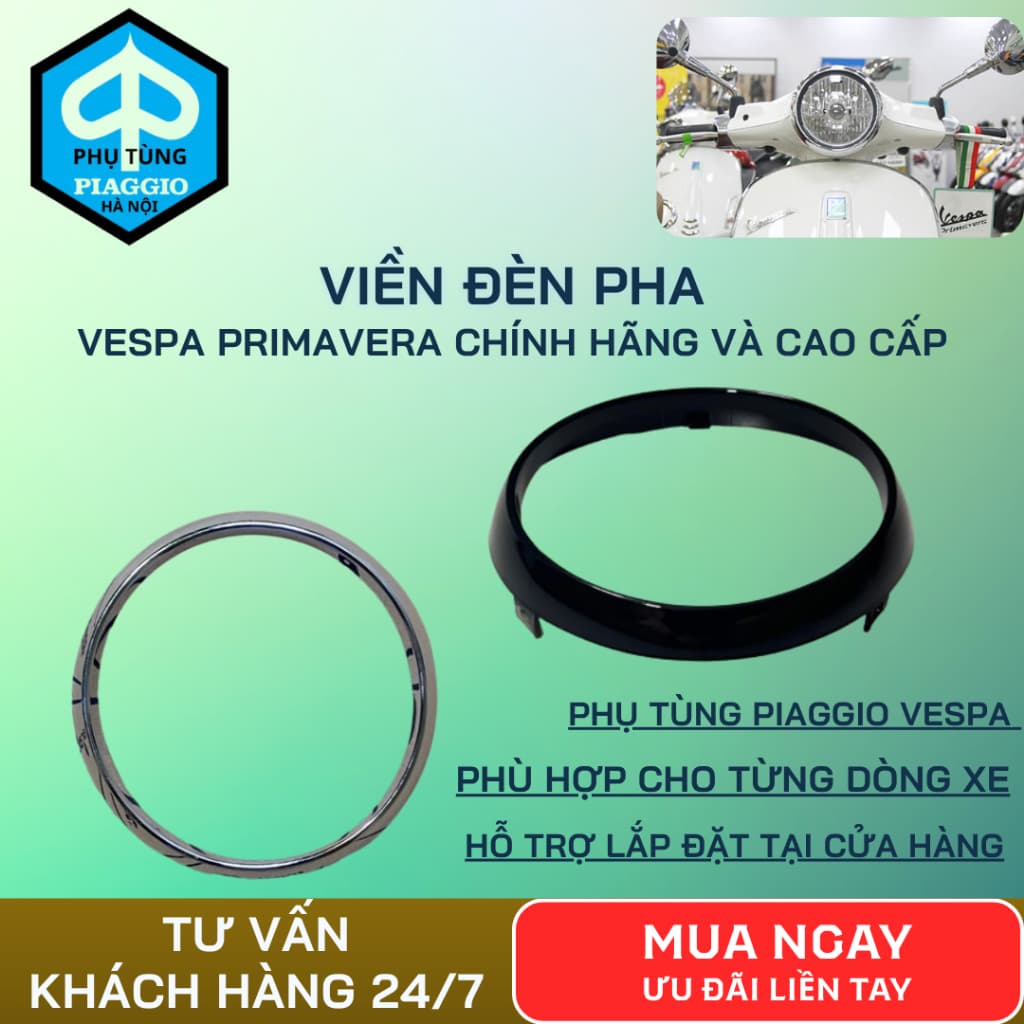 ครอบไฟหน้า Vespa Primavera ของแท้และพรีเมี่ยม| Vespa Primavera ครอบไฟหน้าเดิม ทนทาน สวยงาม เหมาะกับสังกะสีมาตรฐาน