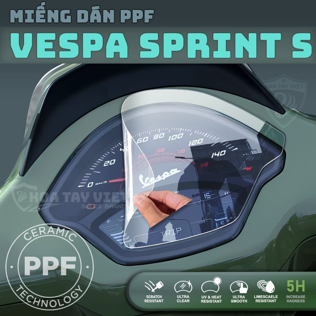 สติ๊กเกอร์ Vespa Sprint S PPF ป้องกันรอยขีดข่วนและรอยขีดข่วนบนหน้านาฬิกา Vespa Sprint S ป้องกันจอมอเตอร์ไซค์และอุปกรณ์เสริม